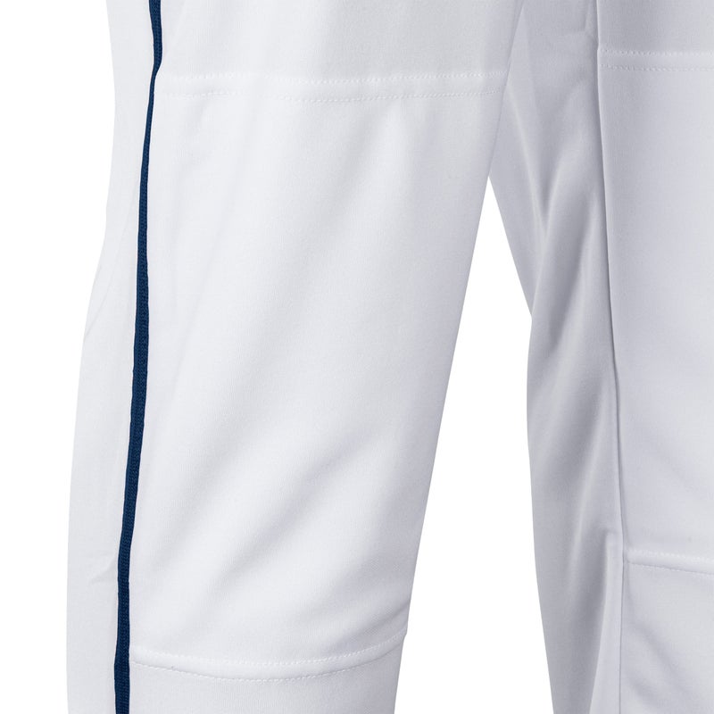 Champro Traditional Fit Triple Crown Classic Baseball Pants with Contrast-Color Braid Piping and Reinforced Sliding Areas, White, Navy Pipe, Small - Image 3